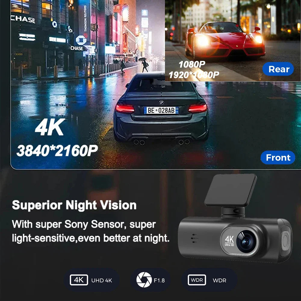 Smart 4K Dual Lens Dash Cam